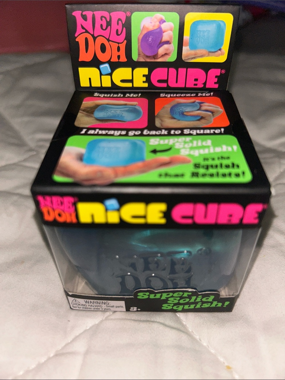 Nice Cube Kids Toy - Teal Blue Squeeze Cube